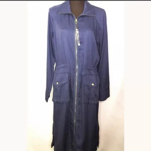 True Religion Damen Biker Trenchcoat in Mittelblau UVP 229 $ - Bild 1 von 8