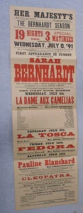 #E.   REPRODUCTION  AUSTRALIAN THEATRE POSTER - SARAH BERNHARDT - Picture 1 of 4