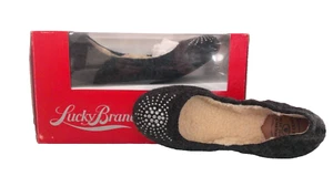 LUCKY BRAND Everett Slippers Heather Black Furpa Lined Jeweled Womens Size 6 M - Picture 1 of 8