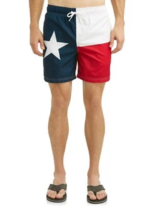 George Men's Swim Trunks Shorts Size 3XL (48-50) Texas Flag 6" Inseam  - Picture 1 of 2