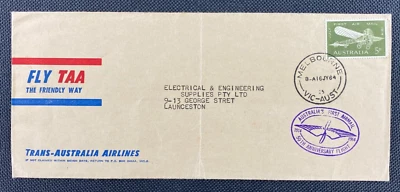 1964 Australia's 1st Airmail 50th Anniversary TAA Flight Cover Melbourne-Sydney - image 1 of 2