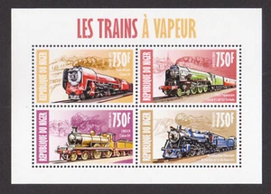 NIGER - 2013 TRENI A VAPORE / LOCOMOTIVE FERROVIARIE - MIN. FOGLIO COME NUOVO NH - Foto 1 di 4