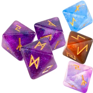 Jeu de dés de lecture de runes (couleur au choix) x3D8 pan wiccan nordique divination runique - Photo 1 sur 23