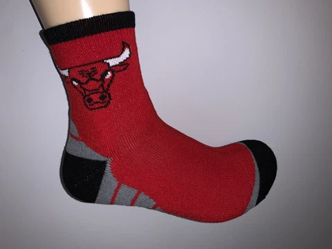 CHICAGO BULLS NBA BASKETBALL LOGO MENS 1/4 LENGTH VORTEX SOCKS LARGE Q Cover