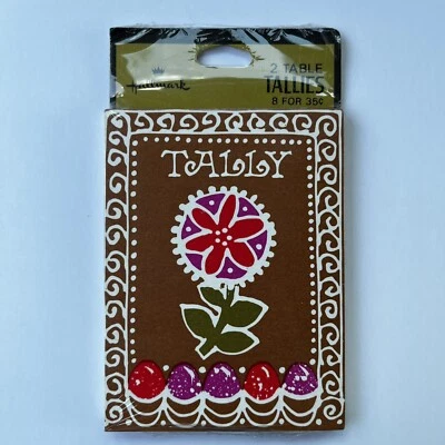 Hallmark 2 стола винтажный мост цветок Tallies 1 запечатанный пакет из 8 подсчет карт - Изображение 1 из 3