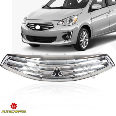 Fits Mitsubishi Mirage Sedan G4 2017-2020 Front Upper Grille Chrome 6402A377 - Image 1 of 4