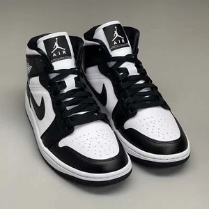 NIKE AIR JORDAN 1 Mid Panda Women's Sz 7.5 Black / White DV0991-101 (New) - Picture 1 of 22