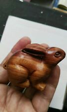 Chinese Hand Carved boxwood netsuke rabbit