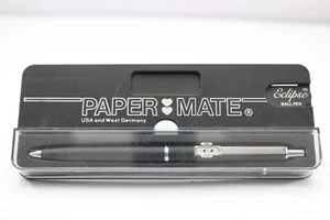 Vintage (c1980) Paper Mate Profile Eclipse Matt Black Ballpoint Pen (Cased) - Picture 1 of 8
