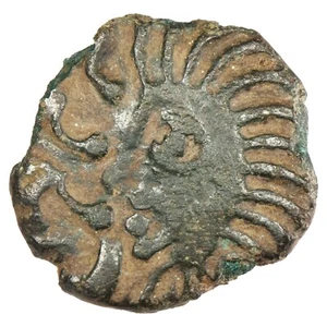 Gauloise Bellovaci (Beauvais) bronce a cabeza de gallo humano 50-30 Av Jc DT.509 - Imagen 1 de 2