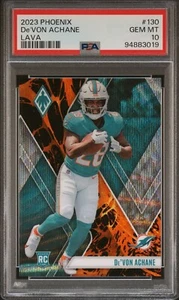 2023 Panini Phoenix DE'VON ACHANE Lava Prizm /175 Rookie #130 RC Devon PSA 10 - Picture 1 of 4