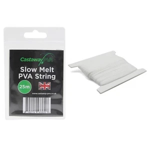 Castaway PVA Slow Dissolve Melt Bait String for Fishing 25m Carp Terminal Tackle - Picture 1 of 3