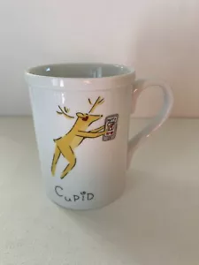 Pottery Barn Reindeer Cupid Christmas Holiday Mug Cup - Picture 1 of 5