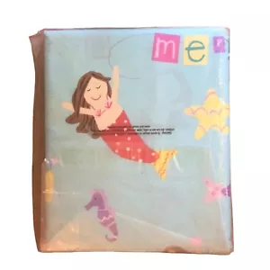 Company Store Kids Girls Mermaid Comforter Duvet Cover Twin Aqua Cotton New - Picture 1 of 4