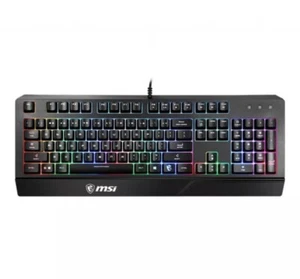 KEYBOARD GAMING BLACK US/VIGOR GK20 US MSI New In Box College School PC RGB - Picture 1 of 4
