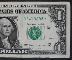 2017 $1 (ONE DOLLAR) - STAR NOTE - "L" - LOW RUN, 500k SHEETS - Picture 1 of 3