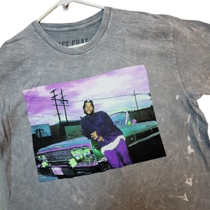 ICE CUBE Tee Shirt Men's Retro 80s Graphic Burnout Over Dyed Gray Size Large - Picture 1 of 8