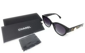 Authentic Chanel 5477-A C622/S6 Women's Sunglasses, Black / Grey Gradient NEW - Picture 1 of 9