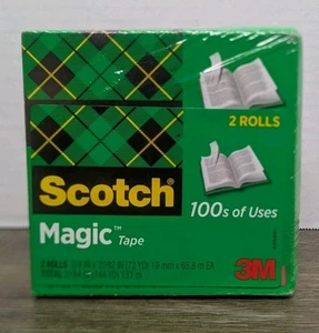 Scotch Magic Tape Refill 3/4" x 2592" 72 Yards Clear 2 Pack Refill NEW Sealed - Picture 1 of 6
