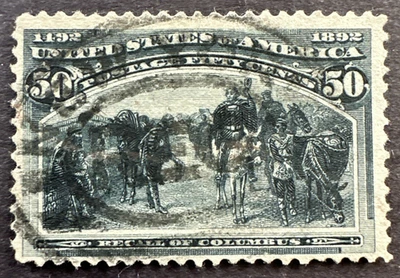 US 189 Scott # 240 Used Stamp Recall of Columbus Columbian Expo - Image 1 of 2