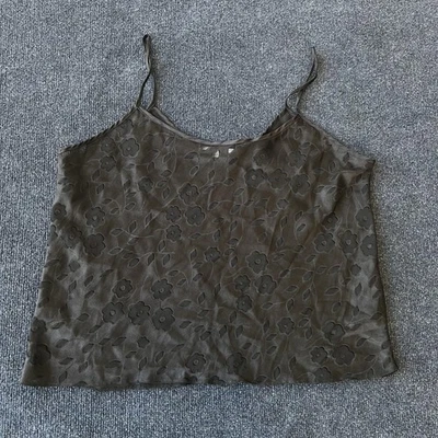 Camiseta sin mangas Maidenform para mujer XL negra floral Burnout cami camisola lencería correa Foto 1 de 4