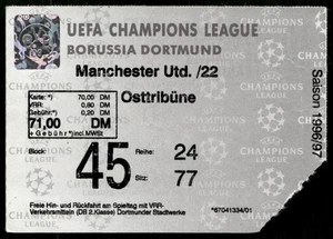 Ticket 1996/97 Borussia Dortmund vs. Manchester United Champions League  38559 - Picture 1 of 2