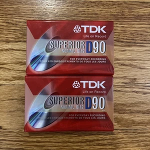 Leerkassette Band TDK D90 High Output Neu Versiegelt 2er Pack 90 Minuten - Bild 1 von 2