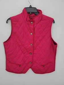 Talbots Vest Womens Large Petite Pink Quilted Zip Up Pockets Outerwear Outdoor - Picture 1 of 7