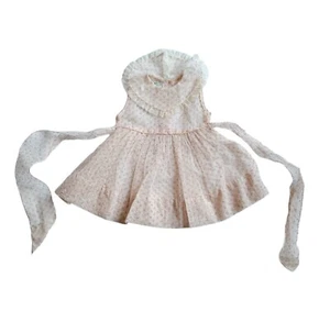 Vintage Sheer Calico Dot Pink Toddler Girls Sleeveless Dress - Picture 1 of 6