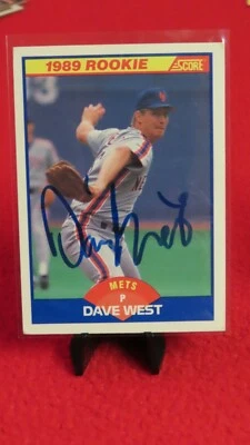 Tarjeta de béisbol 1989 Score New York Mets 650 Dave West novato firma firmada Foto 1 de 4