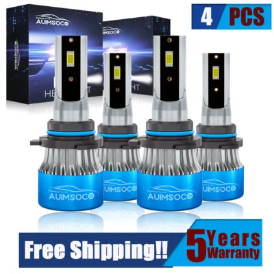 4x 9005 9006 LED Headlight Kit High Low Beam Bulbs For GMC Savana 3500 1996-2021 - Image 1 of 4