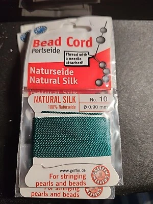 Cordón de seda Griffin rebordear hilo de cuerda verde No. 10 0,90 mm Foto 1 de 2