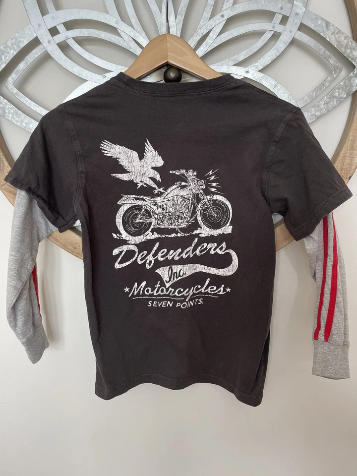 Camiseta Wes & Willy Niños Motocicleta Juvenil Marrón/Gris Gráfico S Foto 1 de 4