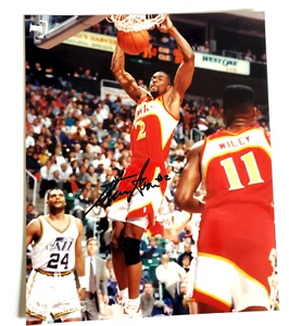 1990 NBA Stacy Augman Atlanta Hawks Autographed Hoops 8x10 Photo w/COA  (BK-134) - Picture 1 of 3