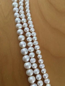 8-9 10-11 mm Zuchtperlen Strang Süßwasser Perle Schmuck Kette Halsketten nmbh - Picture 1 of 3