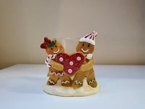 Yankee Candle 2012 Gingerbread Boy & Girl Heart Cookies Votive Holder - Picture 1 of 6