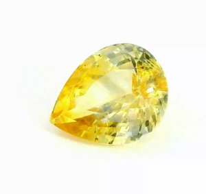 1.93 carat  Natural yellow  Sapphire 8.20x6.69 srilanka  Heated -  Pear cut gem - Picture 1 of 4