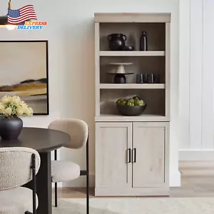 Better Homes & Gardens Glendale Bookcase with Doors Rustic White Finish USA ONLY - Picture 1 of 8