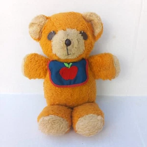 Vtg Fisher Price Freddy Teddy Bear 418-1975-Embroidered Apple Bib-No Squeaker - Picture 1 of 10