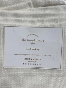 Pottery Barn The Tassel Drape Tassel Hook Top 50x84 NWT Ivory - Picture 1 of 4