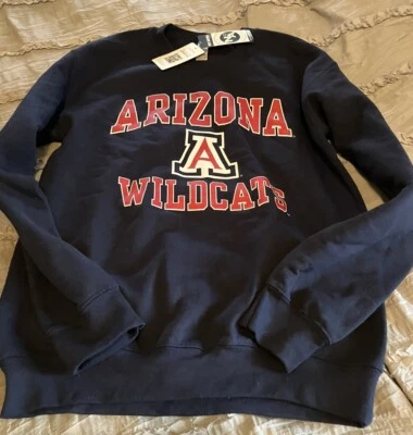 ARIZONA WILDCATS Crew SMALL Blue NEW Sweatshirt FREE SHIPPING - Image 1 of 2