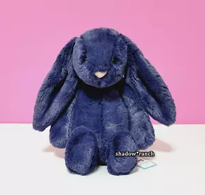 RETIRED Jellycat BASHFUL NAVY Blue BUNNY - Medium 12" - Authentic -New with Tags - Picture 1 of 5