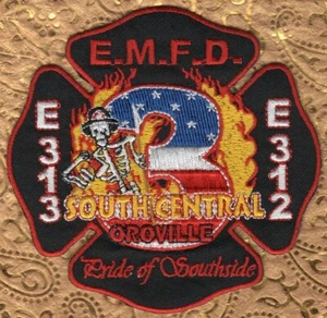 El Medio South Central Oroville California E.M.F.D. Parche de hombro E 313 E312 - Imagen 1 de 2