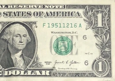 Birthday Note December 16 1951 Fancy Serial Number One Dollar F19511216A FW - Image 1 of 4