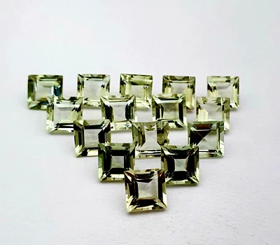 Natural Green Amethyst Square Cut Loose Gemstone Lot 40 Pcs 8 MM 100 CT - Image 1 of 4