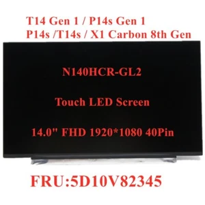 5D10V82345 For Lenovo Thinkpad X1 Carbon 8th T14 T14S P14S Touch LED LCD Screen - Picture 1 of 3