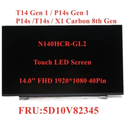 5D10V82345 For Lenovo Thinkpad X1 Carbon 8th T14 T14S P14S Touch LED LCD Screen - Image 1 of 3