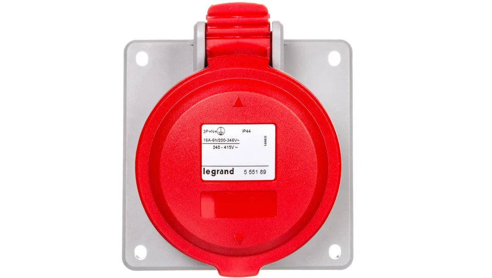 Panel socket 5P 16A 400V red IP44 P17 TEMPRA PRO 555189 /T2UK - Image 1 of 1