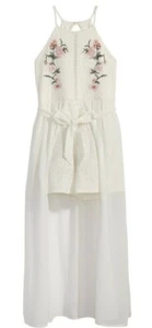 Sequin Hearts Big Girls Sleeveless Embroidered Lace Walk-Thru Maxi Dress-Size-14 - Picture 1 of 4