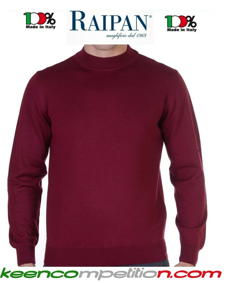 RAIPAN MAGLIA A LUPETTO UOMO IN MISTO LANA RASATA MADE IN ITALY VARI COLORI - Immagine 1 di 1